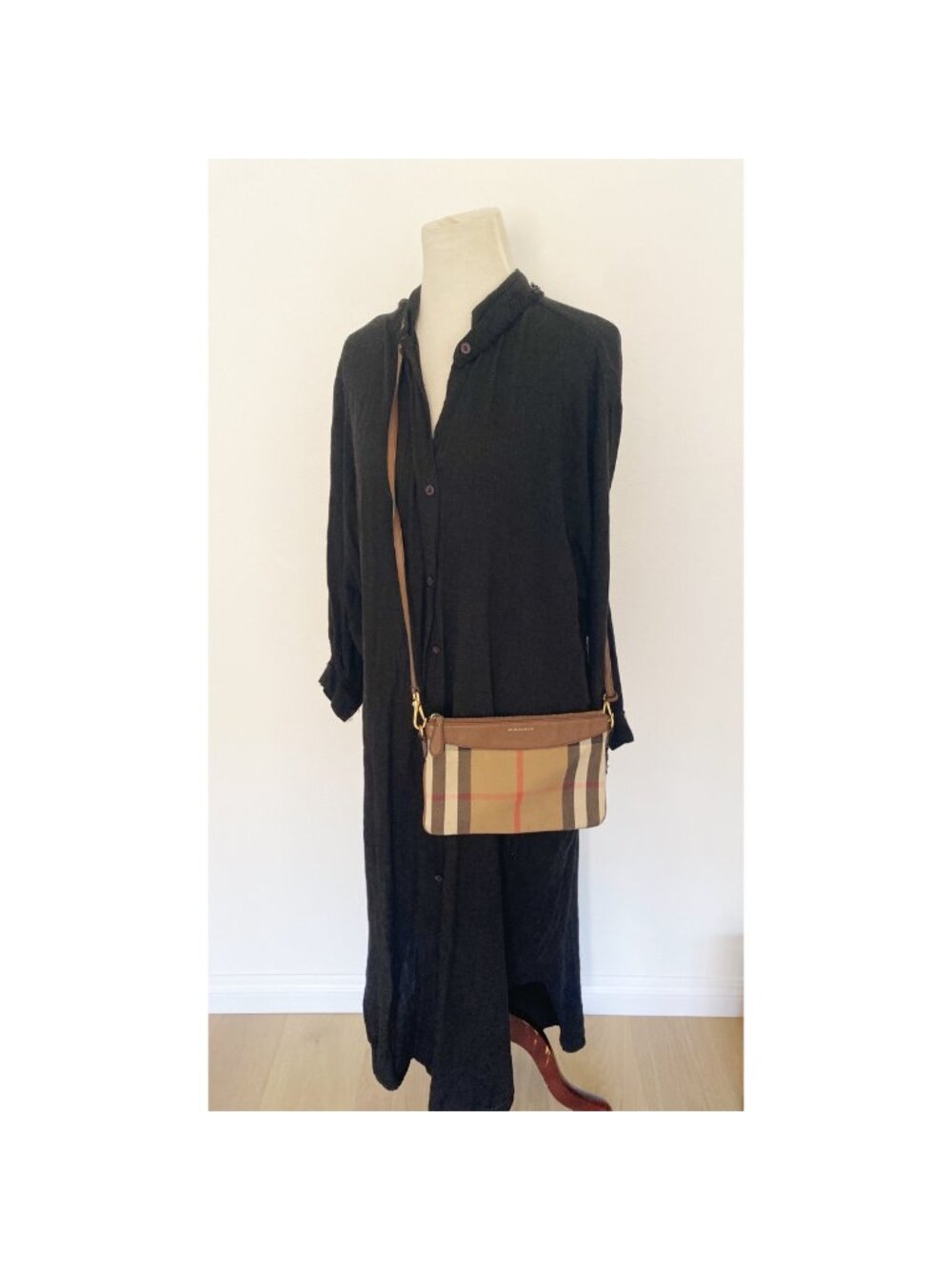Burberry Plaid Peyton Shoulder Crossbody Bag Purse